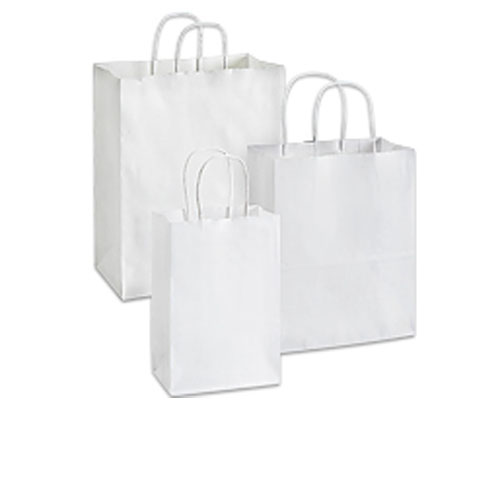 WHITE PAPER SHOPPING BAG